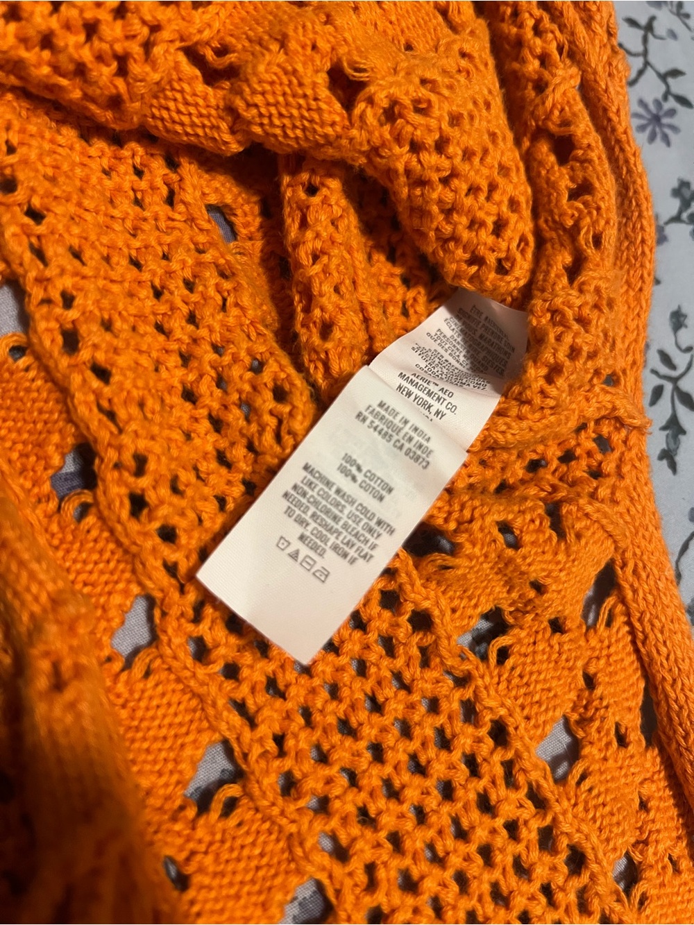 Aerie Orange Crochet Maxi Beach Cover Up Dress - Picture 5 of 8